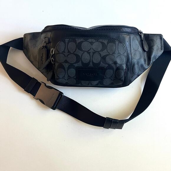 Coach Other - COACH League Belt Bag In Signature Print, Black Leather, Unisex